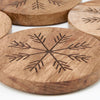 Snowflake wood coaster