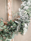 Snowy eucalyptus wreath