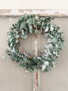 Snowy eucalyptus wreath